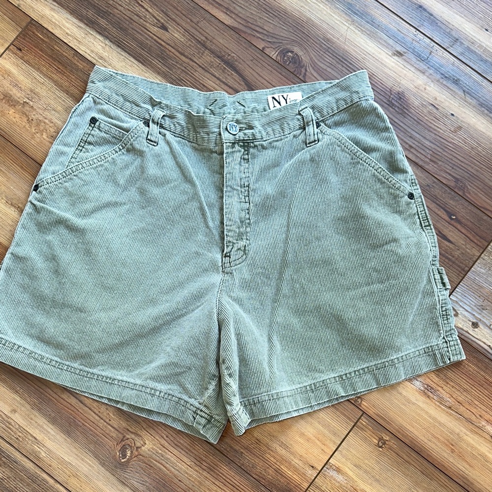 NY Jeans Olive Green Corduroy Cargo Shorts